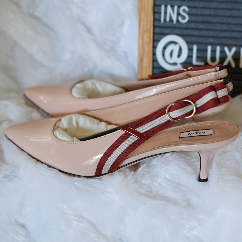 Authentic NIB Bally Alice slingback kitten heel